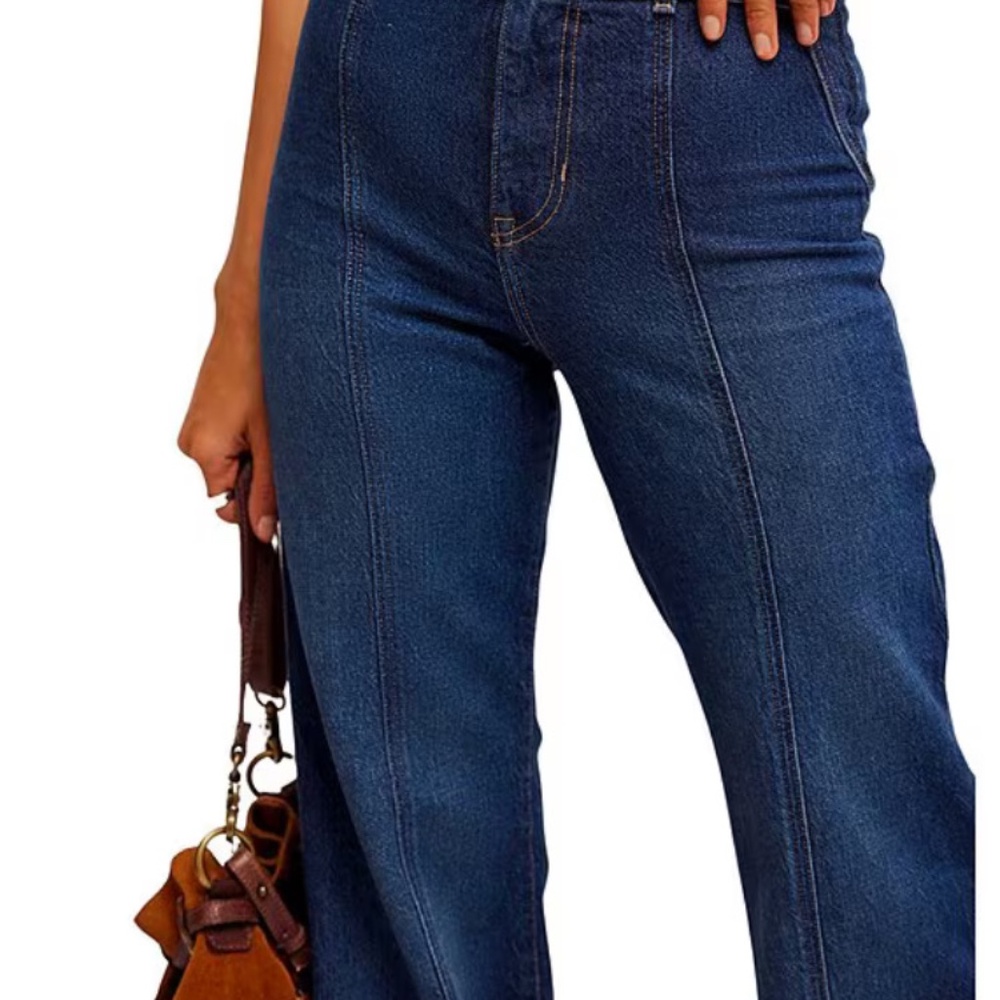 Free People Blue Flare & Wide Leg Jeans - Picture 2 of 9